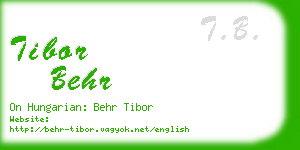 tibor behr business card